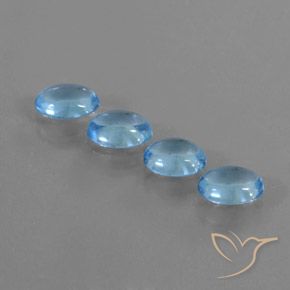 3.57ctw Naturel Bleu Suisse Topaze, ovale, Transparent
