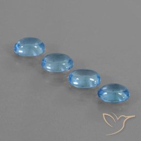 4.07ctw Naturel Bleu Suisse Topaze, ovale, Transparent
