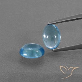 1.88ctw Naturel Bleu Suisse Topaze, ovale, Transparent