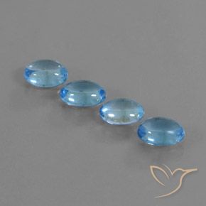 3.95ctw Naturel Bleu Suisse Topaze, ovale, Transparent