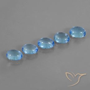 5.58ctw Naturel Bleu Suisse Topaze, ovale, Transparent