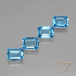Shop natural 6.94ct Bleu Suisse Topaze gems, Octogone / coupe Émeraude, from Brésil at GemSelect. In stock, global shipping!