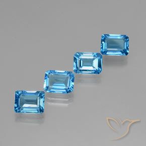 Shop natural 8.18ct Bleu Suisse Topaze gems, Octogone / coupe Émeraude, from Brésil at GemSelect. In stock, global shipping!