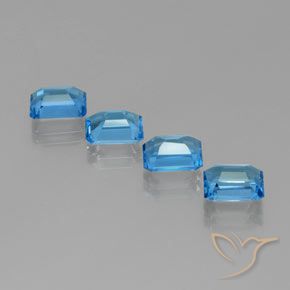Shop natural 8.18ct Bleu Suisse Topaze gems, Octogone / coupe Émeraude, from Brésil at GemSelect. In stock, global shipping!