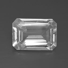 Topaze Blanc naturelle Taille émeraude, 7.34 ct, VS