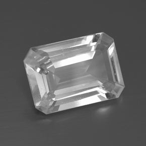 Topaze Blanc naturelle Taille émeraude, 7.34 ct, VS