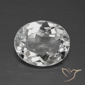 4.08ct Naturel Blanc clair Topaze, ovale, VVS