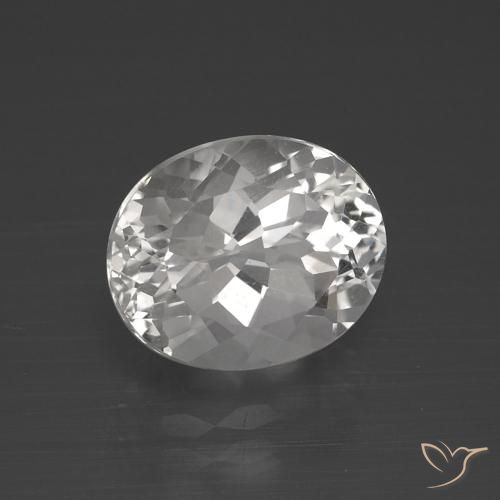 Topaze Blanc clair naturelle ovale, 5.38 ct, VVS-VS