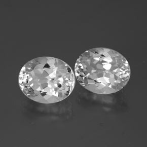 Achetez naturel 9.22ct Blanc clair Topaze gems, Coupe ovale, En provenance Brésil chez GemSelect. En stock, livraison internationale!