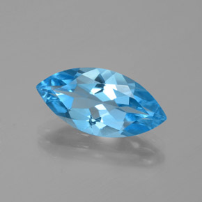 Topaze Bleu Suisse naturelle Marquise, 4.59 ct, VVS