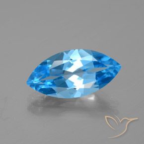 Topaze bleue naturelle marquise, 4,33 ct, VVS-VS