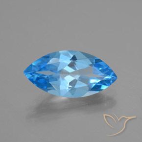 Topaze bleue naturelle marquise, 4,33 ct, VVS-VS