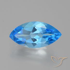 Topaze Bleu Suisse naturelle Marquise, 4.71 ct, VVS-VS