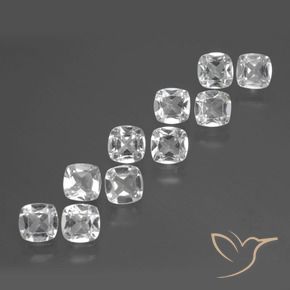 Shop natural 4.17ct Blanc clair Topaze gems, Coussin, from Brésil at GemSelect. In stock, global shipping!