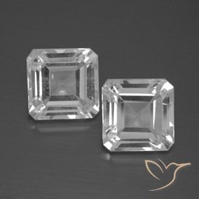 6.11ctw Naturel Blanc clair Topaze, Taille émeraude, VS