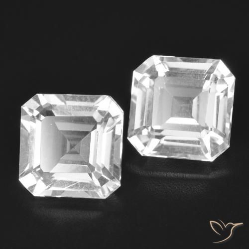 6.23ctw Naturel Blanc clair Topaze, Taille émeraude, VVS-VS