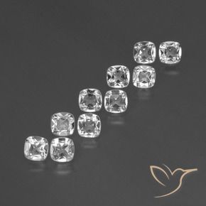 Shop natural 4.51ct Blanc clair Topaze gems, Coussin, from Brésil at GemSelect. In stock, global shipping!