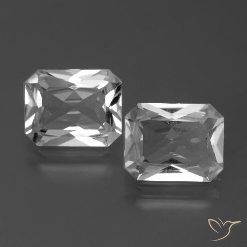 6.61ctw Naturel Blanc clair Topaze, Taille émeraude, VVS