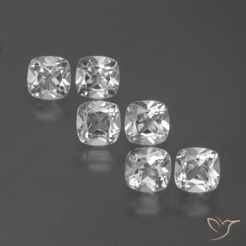 Achetez naturel 3,03ct blanc topaze gems, coupe coussin, en provenance brésil chez gemselect. en stock, livraison internationale!