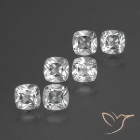 Shop natural 3.00ct Blanc clair Topaze gems, Coussin, from Brésil at GemSelect. In stock, global shipping!