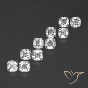 Shop natural 4.31ct Blanc clair Topaze gems, Coussin, from Brésil at GemSelect. In stock, global shipping!
