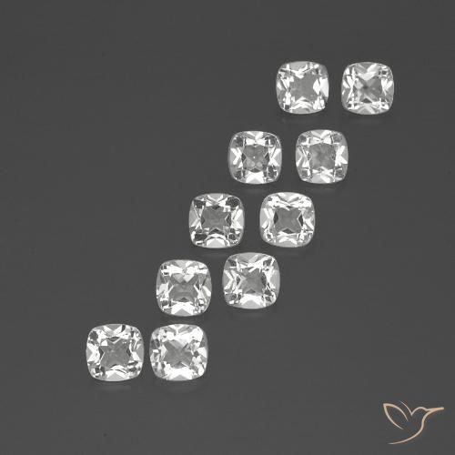 Achetez naturel 4.91ct Blanc Topaze gems, Coupe coussin, En provenance Brésil chez GemSelect. En stock, livraison internationale!