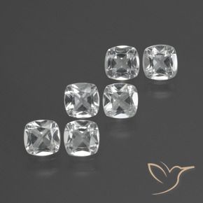 Shop natural 3.19ct Blanc clair Topaze gems, Coussin, from Brésil at GemSelect. In stock, global shipping!