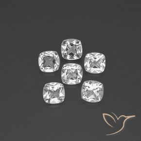Shop natural 2.99ct Blanc clair Topaze gems, Coussin, from Brésil at GemSelect. In stock, global shipping!