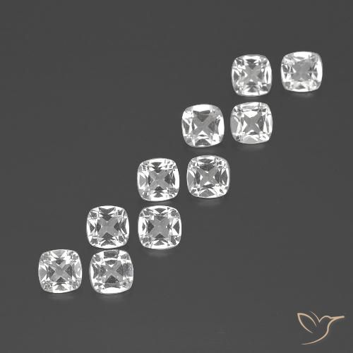 Achetez naturel 4,53ct blanc topaze gems, coupe coussin, en provenance brésil chez gemselect. en stock, livraison internationale!