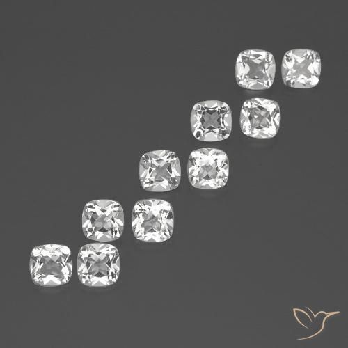 Achetez naturel 4,89ct blanc topaze gems, coupe coussin, en provenance brésil chez gemselect. en stock, livraison internationale!