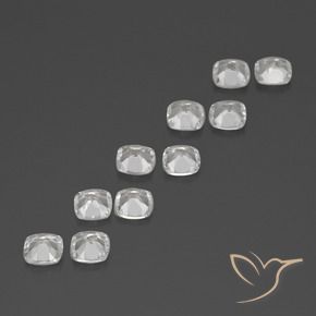 Shop natural 4.40ct Blanc clair Topaze gems, Coussin, from Brésil at GemSelect. In stock, global shipping!