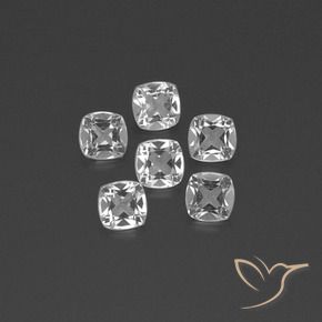Shop natural 2.86ct Blanc clair Topaze gems, Coussin, from Brésil at GemSelect. In stock, global shipping!
