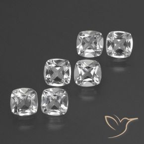 Shop natural 2.95ct Blanc clair Topaze gems, Coussin, from Brésil at GemSelect. In stock, global shipping!