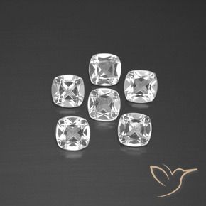 Shop natural 2.86ct Blanc clair Topaze gems, Coussin, from Brésil at GemSelect. In stock, global shipping!