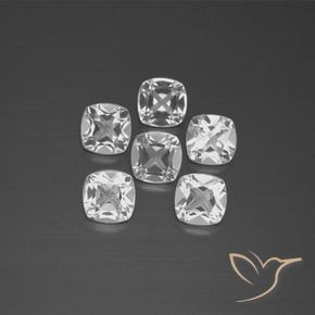 Shop natural 2.88ct Blanc clair Topaze gems, Coussin, from Brésil at GemSelect. In stock, global shipping!