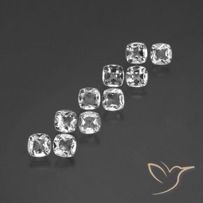 Achetez naturel 4.41ct Blanc clair Topaze gems, Coupe coussin, En provenance Brésil chez GemSelect. En stock, livraison internationale!