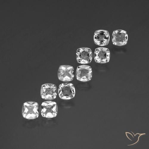 Shop natural 4.52ct Blanc clair Topaze gems, Coussin, from Brésil at GemSelect. In stock, global shipping!
