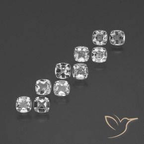 Shop natural 4.66ct Blanc clair Topaze gems, Coussin, from Brésil at GemSelect. In stock, global shipping!