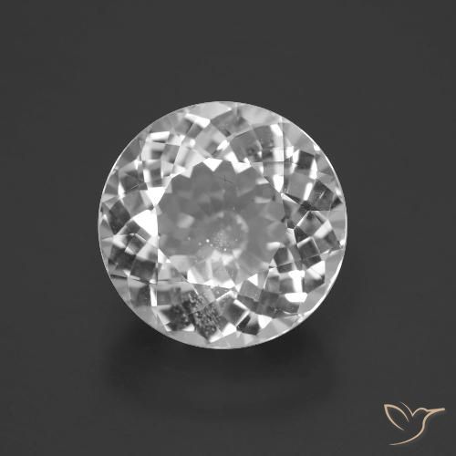 Topaze blanc naturelle coupe roude, 6,31 ct, VS