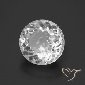 Topaze blanc naturelle coupe roude, 6,31 ct, VS