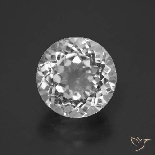Topaze Blanc clair naturelle Coupe roude, 6.60 ct, VVS-VS