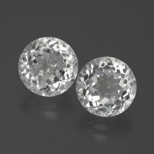 Achetez naturel 6,61ct blanc topaze gems, coupe roude, en provenance brésil chez gemselect. en stock, livraison internationale!