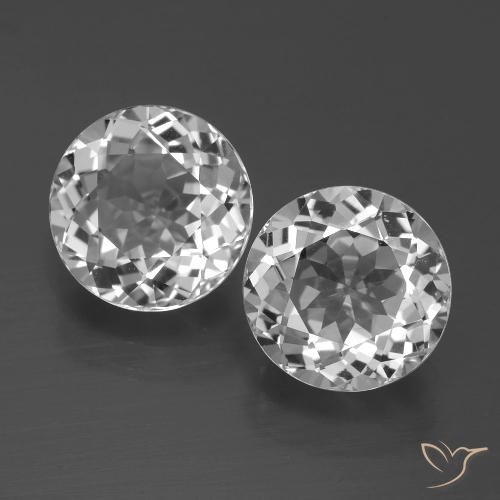 Achetez naturel 7,05ct blanc topaze gems, coupe roude, en provenance brésil chez gemselect. en stock, livraison internationale!
