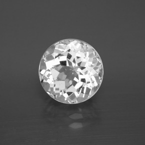 Topaze Blanc clair naturelle Coupe roude, 4.55 ct, VVS-VS