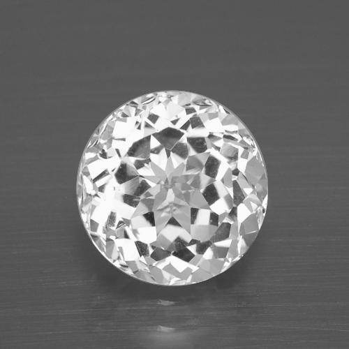 Topaze Blanc clair naturelle Coupe roude, 4.25 ct, VVS-VS