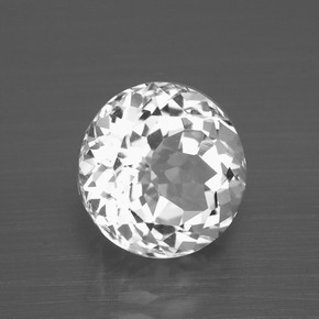 Topaze Blanc clair naturelle Coupe roude, 4.25 ct, VVS-VS