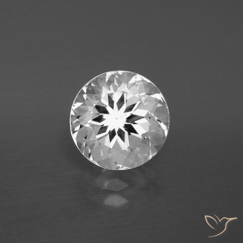 Topaze blanc naturelle coupe roude, 3,74 ct, VVS-VS
