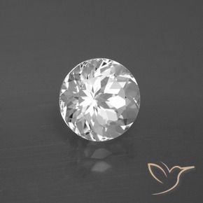 Topaze blanc naturelle coupe roude, 3,74 ct, VVS-VS