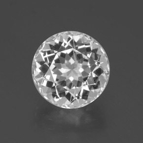 Topaze blanc naturelle coupe roude, 6,06 ct, VS