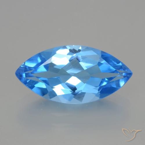 Topaze bleue naturelle marquise, 4,30 ct, VVS-VS